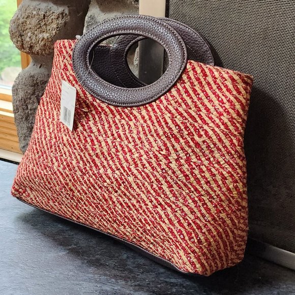 NWT Liz Claiborne Straw Clutch Handbag - Picture 3 of 14